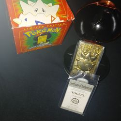 1st 1999 Limited Edition Nintendo Togepi 23k Gold Pokemon Card ✨️ 😎😮💚