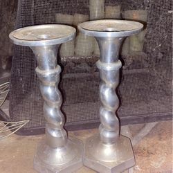 2 Silver Twist Aluminium Pilar / Taper Style