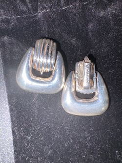 Christian Dior silver clip on earrings