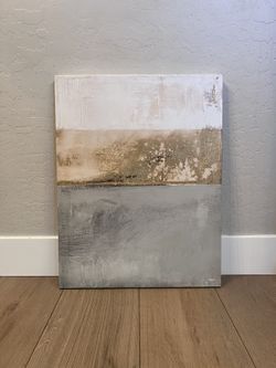 27x21 Sage Green/Taupe/Off White Textured Canvas Wall Art