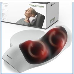 Upgraded 3-in-1 Neck Massager Pillow with Heat, Portable Cordless Neck Massager for Pain Relief Deep Tissue, Rechargeable Pillow Massager for Neck & S