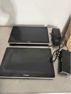 2 Toast POS Tablets / Customer Display Screens w/ Power Supplies