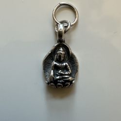 925 Sterling Silver Oxidized Shakyamuni Buddha Pendant