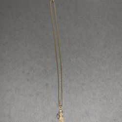 10k Solid Gold Chain Santa Muérete Pendant 14k San Judas Pendant 14k 