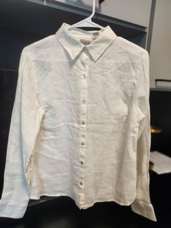 Joie Linen long sleeve button down top
