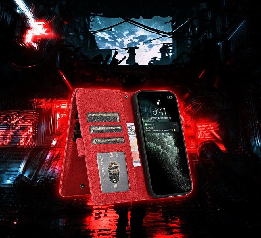 iPhone 14 Pro: Casebus Vintage Leather Flip Wallet Phone Case, 8 Card Slots, 2 Cash Pocket