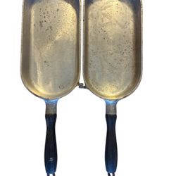 Vintage Super Maid Cookware Folding Hinged Double Sided Omelet Fish Pan Aluminum