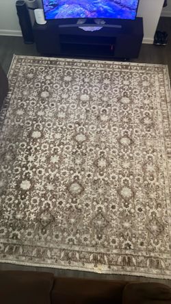 Brown Floral Area Rug