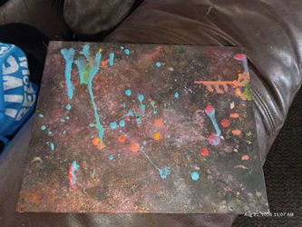 Abstract Splatter Paint Canvas Art
