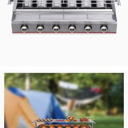 6 Burner Gas Grill - BBQ Stainless Steel