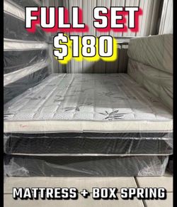 Full size pillow top mattress with box spring included