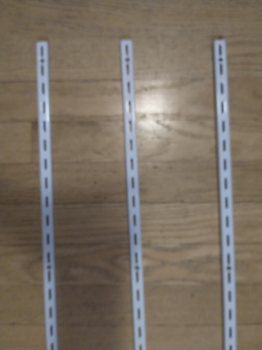 3 Pcs Of 68 in. L - White Shelf Tracks Light Duty Vertical Rail