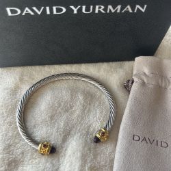 David Yurman Renaissance® in Sterling Silver with Amethyst 14K Yellow Gold Bracelet 
