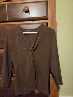 Nine West Separates Brown Twist-Front Top