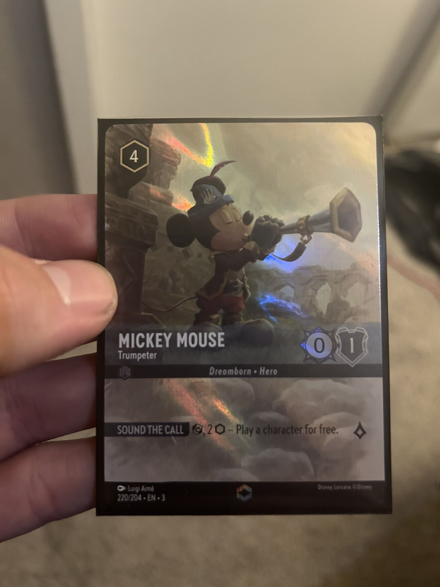 Mickey Mouse Trumpeter 220/204 NM -Enchanted-Into The Inklands-Lorcana