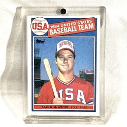 Great Condition (1984 USA) #401 United States Baseball Team Member Mark Maguire Trading Card. Valued From $399 To $1200 In This Condition. 