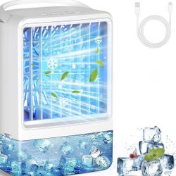 Portable Air Conditioners Mini AC Small AC With 1500ml Spray/Hour 3 Speed Wind & 7 Colorful LED Light Cool Mist &Timer Evaporative Air Cooler For Bedr