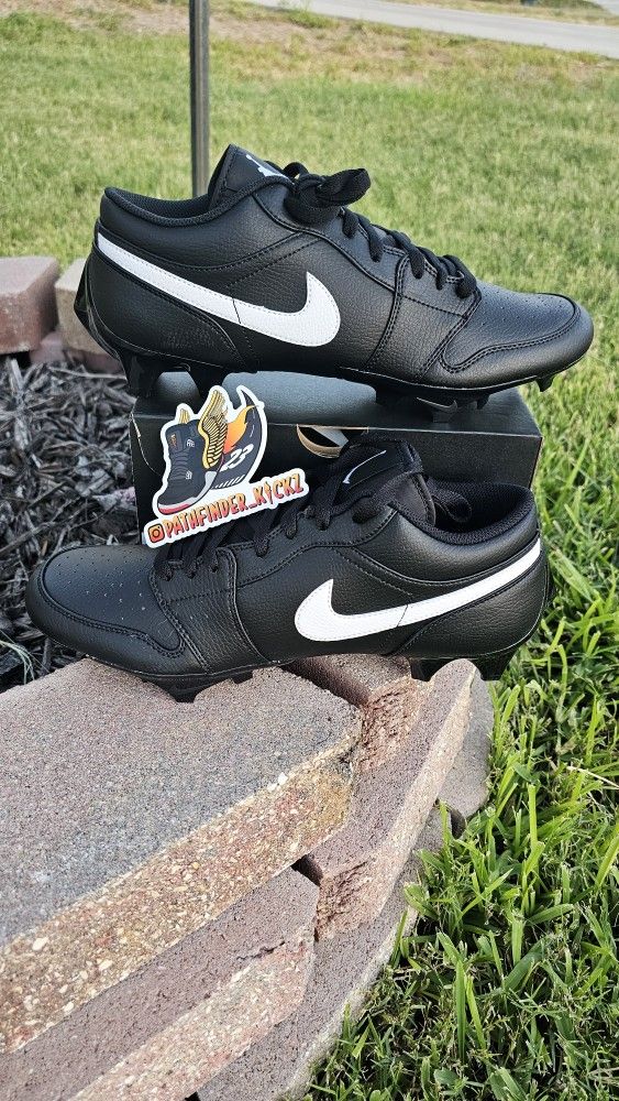 Nike Air Jordan 1 low Black Vapor Edge Football Cleat Size 12Men