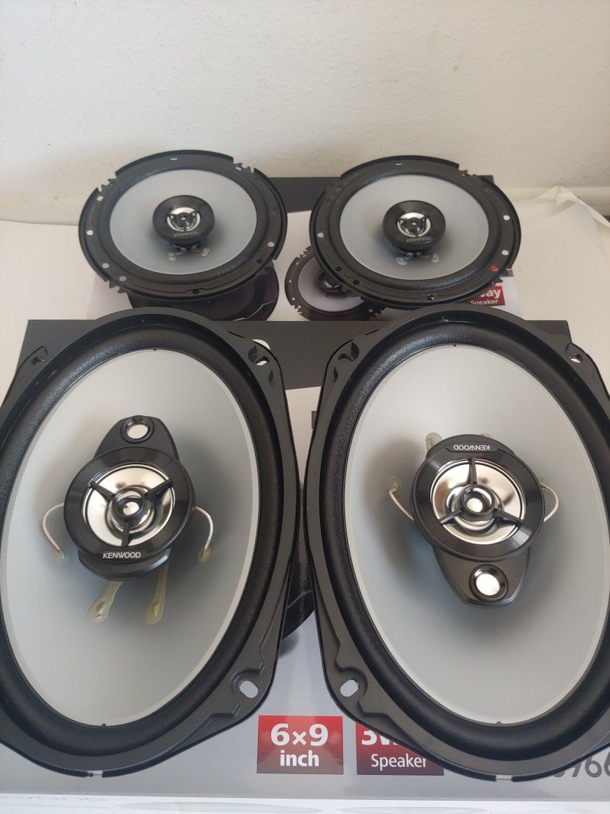 KENWOOD 1 PAIR 6.5" 2 WAY 300 WATTS & 1 PAIR 6×9 3 WAY 400 WATTS CAR SPEAKER (BRAND NEW PRICE IS LOWEST INSTALL NOT AVAILABLE )
