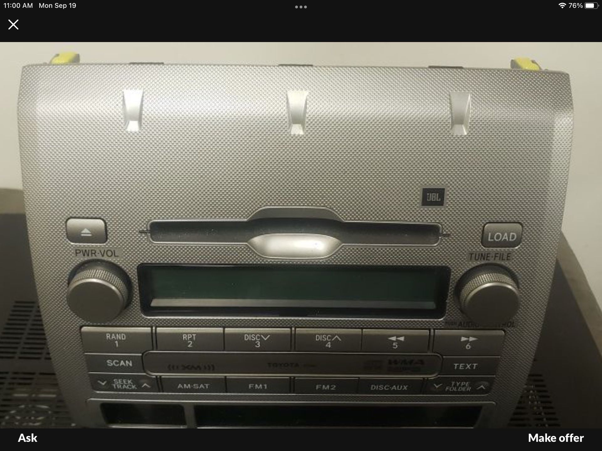 2011 Tacoma JBL Radio CD