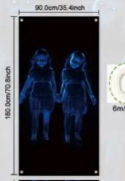 1pc, Polyester, Zombie Horror Gothic Haunted House Decor Halloween Door Cover Hanging Banner, Home Indoor Outdoor Party Decorations, Halloween Decorat