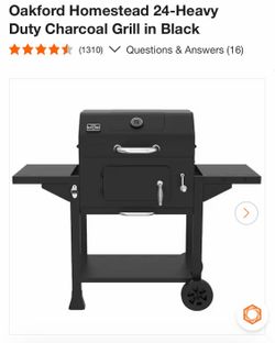 Oakford Homestead 24-Heavy Duty Charcoal Grill in Black
