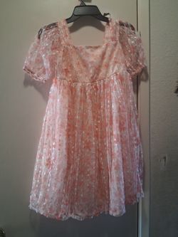 Girls baby doll pink dress size 14
