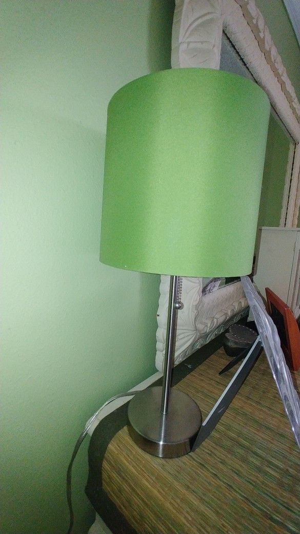 Two Green End Table Type Lamps