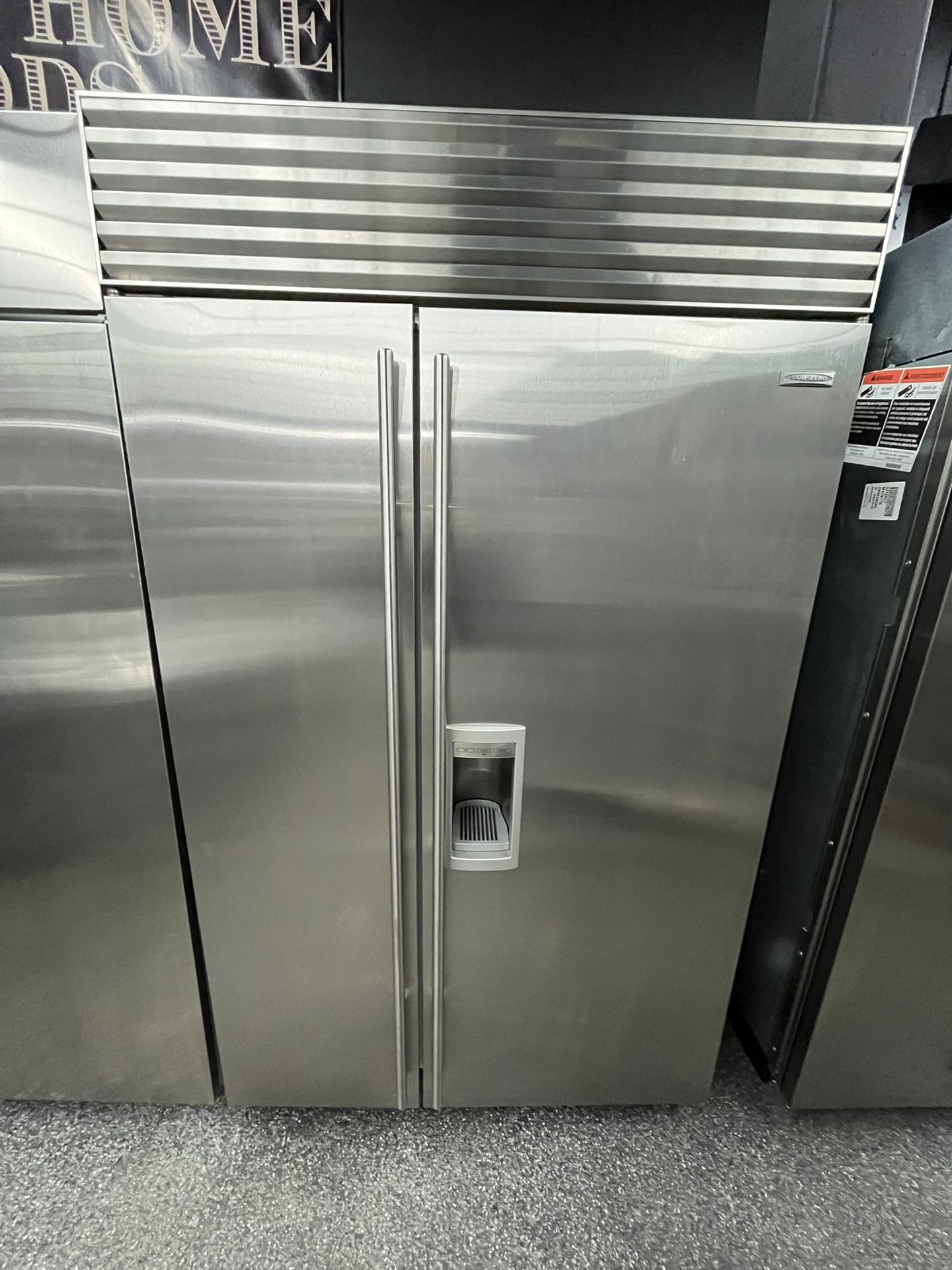 Sub-Zero Stainless Steel 48 Inch Built In Fridge Ice And Water
