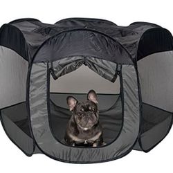Furhaven Pop Up Pet Playpen Lg Gray 47 X 40 X 29.5