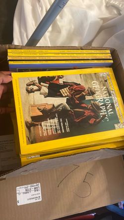 Vintage National Geographic books.