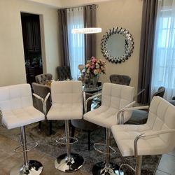 Bar Stools Shell Beige ✨ Clearance $49 Each 🔥 Modern – Brand New! 🔥 ✨ White, Adjustable, 360° Swivel 