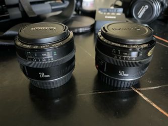 Canon EF lenses: 28 and 50mm