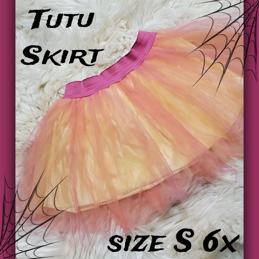 Little Girls Pink / Yellow Tutu Skirt Size Small 6× .Halloween Costume 🎃
