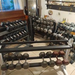 HEX STEEL DUMBBELLS  :  10s  12s  15s  20s  25s  35s  40s  45s 50s 55s 60s = ($1 LB. + PLUS / RUBBER HEX: 10s 15s 20s 25s 30s 35s 40s = $1,50 LB.