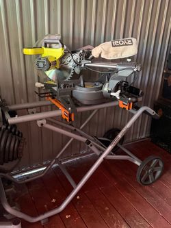 Ryobi Miter Saw on Ridgid Mobile Stand