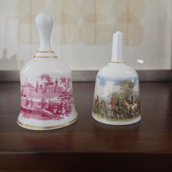 Set of 2 English Bone China Bells – Spode & Royal Worcester (Danbury Mint)