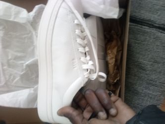 White Low-Top Lace-Up Sneakerses