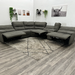 Grey Recliner Sectional Couch - Free Delivery