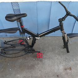 Black bicycle foldable frame