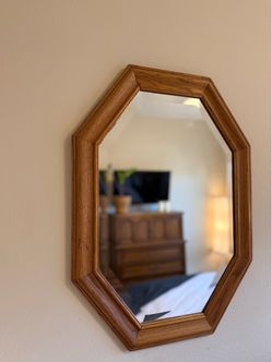 Wall Mirror Octagonal Wood Framed