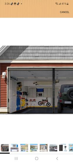 Garage Door Screen for 1 Car 9x7FT, Magnetic Screen Garage with Retractable Fiberglass Mesh and Heavy Duty Weighted Bottom, Easy Assembly & Pass, Hand