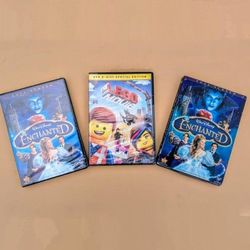 ENCHANTED 2 NEW In Plastic DVDs & THE LEGO MOVIE special Edition NEW in Plastic all for $6 • Disney Animated Movie, Warner Animated Movies, Dvd Anime
