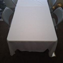 2 White 6ft  Table Cloths Only 