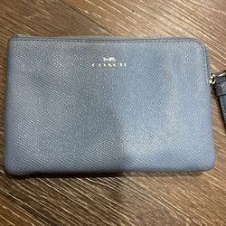 Sky Blue Coach Compact Holder