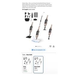 Brand new Steam Mop - All-in-one Powerful Handheld Steam Cleaner Detachable Floor Steamer with 11 Accessories, MultiPurpose Steamer for Hardwood Floor