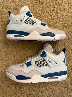 Size 11 (Pre owned, no box) - 2024 Air Jordan 4 retro military blue