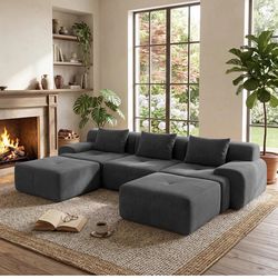 118'' Modular Boneless Sofa,Sectional Couch