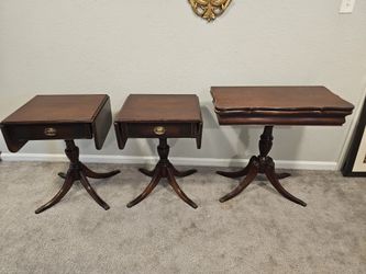 Antique Brandt Furniture, Vintage 2side Tables, and One Game Table.