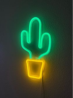 Cactus Neon Light Sign 18.5"x10"